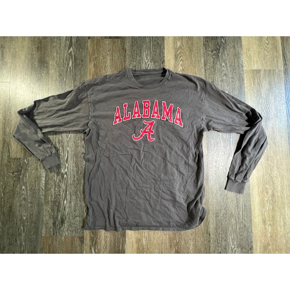 Fanatics Alabama Crimson Tide Tee Mens XL Gray Long Sleeve Logo Shirt